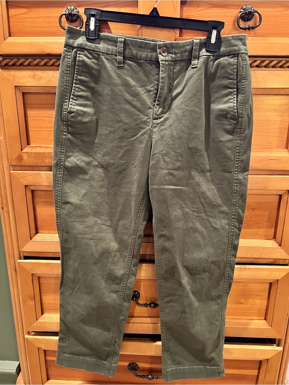 J. Crew Olive Green Casual High Rise Girlfriend Chino Pants Sz 10P